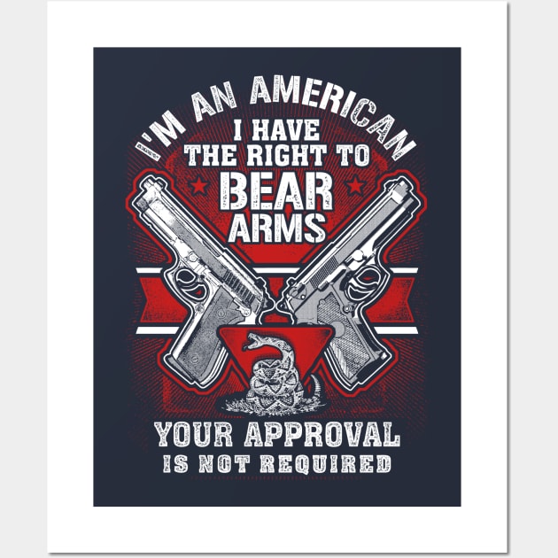 Gun Rights Shirt | Right To Bear Arms Tee Wall Art by Kibria1991